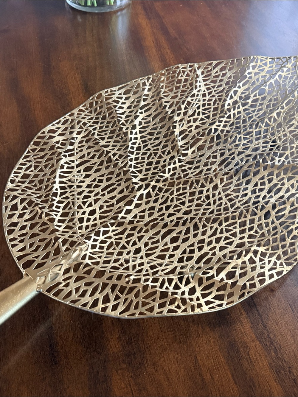 Extra-Large Gold Leaf Decorative Serving Tray Wedding or Holiday Accent